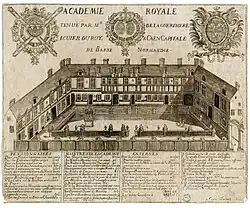 Gravure de l'académie vers 1730