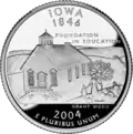 Revers du quart de dollar de l'Iowa (2004).