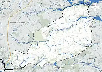 Carte du réseau hydrographique de Maxent.
