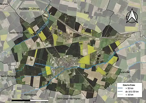 Carte orthophotographique de la commune en 2016.