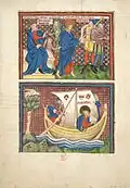 Life of John: Domitian exiles John / John sails to Patmos, f. 2v