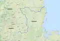Carte de la région à l'ouest du lac Victoria, mettant en évidence le cours du Kagera depuis le Burundi (mais pas ses sources les plus lointaines).