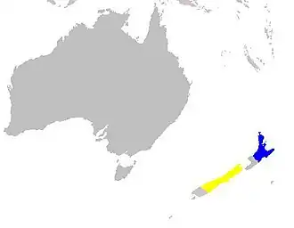 Description de l'image Anarhynchus frontalis distribution.JPG.