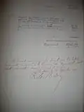 Dernière page et signature de l'architecte Édouard André.
