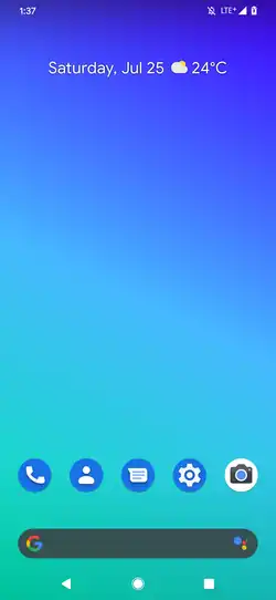 Écran d'accueil d'Android 10 sur le Pixel 3