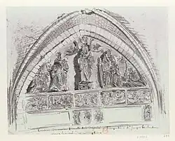 Dessin de l'arcade du Petit charnier du cimetière des Innocents.