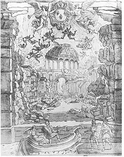 Dessin pour Armide (1686) de Lully.