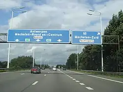 L'autoroute au niveau de Malines-Sud.