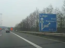 L'A25 dans la direction de Liège.