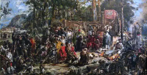 Peinture de Jan Matejko représentant le baptême du grand-duc de Lituanie