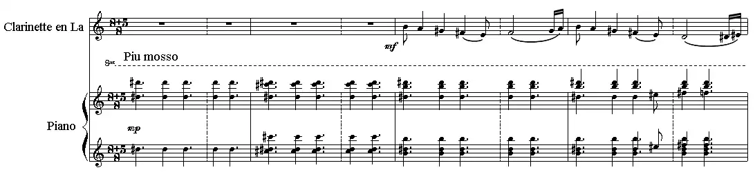 Partition de Bartók pour violon, clarinette et piano