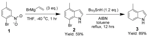 Modification de Dobbs de la synthèse de Bartoli de l'indole