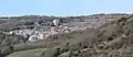 Vue de la carrière de Batts Combe depuis la tour d'observation surplombant les gorges de Cheddar.