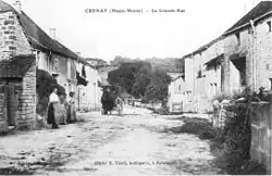 Carte postale ancienne de la grande rue de Crenay