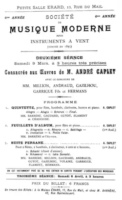 Programme d'un concert