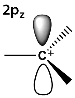 structure spatiale du carbocation
