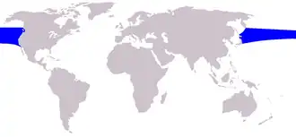 Description de l'image Cetacea_range_map_Northern_Right_Whale_Dolphin.PNG.