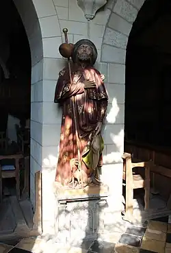 Statue de saint Roch et de son chien.
