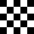 Motif en damier noir et blanc.