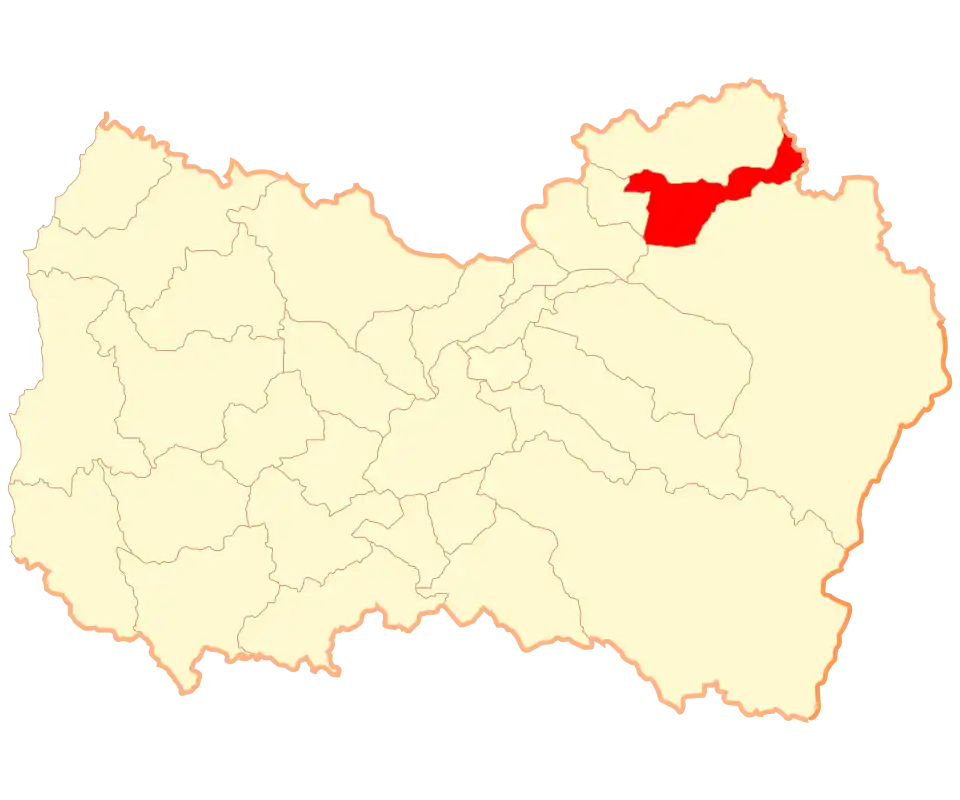 Position de Codegua (en rouge) au sein de la Province de Cachapoal.