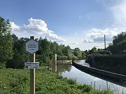 Le confluent-écluse de la Chiers et de la Messancy à Athus.