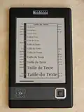 Choix de la taille des lettres lors de la lecture d'un livre.