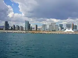 Le quartier Diagonal Mar, vu depuis la mer.