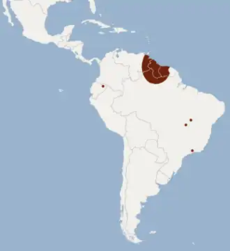 Description de l'image Distribution of Eumops maurus.png.