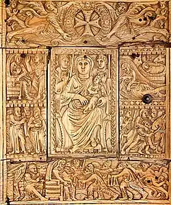 Ivoire de l'Évangéliaire d'Etchmiadzin, VIe&nbsp;siècle.