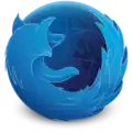 Logo de la version de développement Firefox Developer Edition de 2014 à 2017.