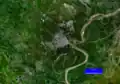 Vue satellite de Formosa avec Alberdi (Paraguay).