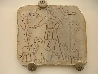 Le Bon Pasteur (IVe&nbsp;siècle), musée des Thermes de Dioclétien, Rome.