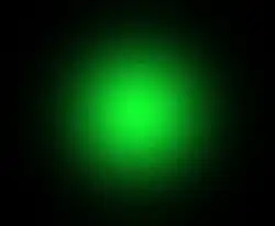 Tache d'un rayon laser