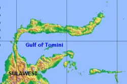 Carte du golfe de Tomini.