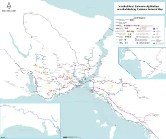 Réseau de transport public avec des projets futurs