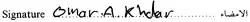 signature d'Omar Khadr