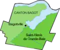 1860 Érection canonique de la municipalité de paroisse de Saint-Alexis-De Grande-Baie, le canton Bagot est géré de Bagotville