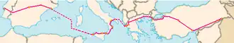 Itinéraire de la route européenne 90