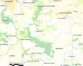Carte de Lanrodec et des communes avoisinantes.