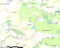 Carte de l'ancienne commune de Perret et des communes avoisinantes.