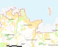 Carte de Perros-Guirec et des communes avoisinantes.