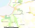Carte de la commune de Saint-Michel-en-Grève et des communes avoisinantes.