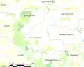 Carte de la commune de Saint-Nicodème et des communes avoisinantes.