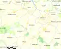 Carte de la commune de Sévignac et des communes avoisinantes.