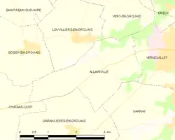 Carte de la commune d'Allainville.