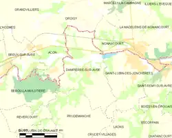 Carte de la commune de Dampierre-sur-Avre.