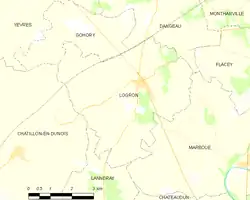 Carte de la commune de Logron.
