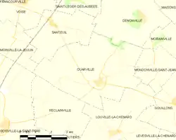 Carte de la commune d'Ouarville.