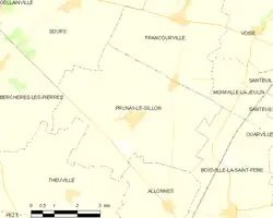 Carte de la commune de Prunay-le-Gillon.