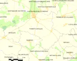 Carte de la commune de Thimert-Gâtelles.